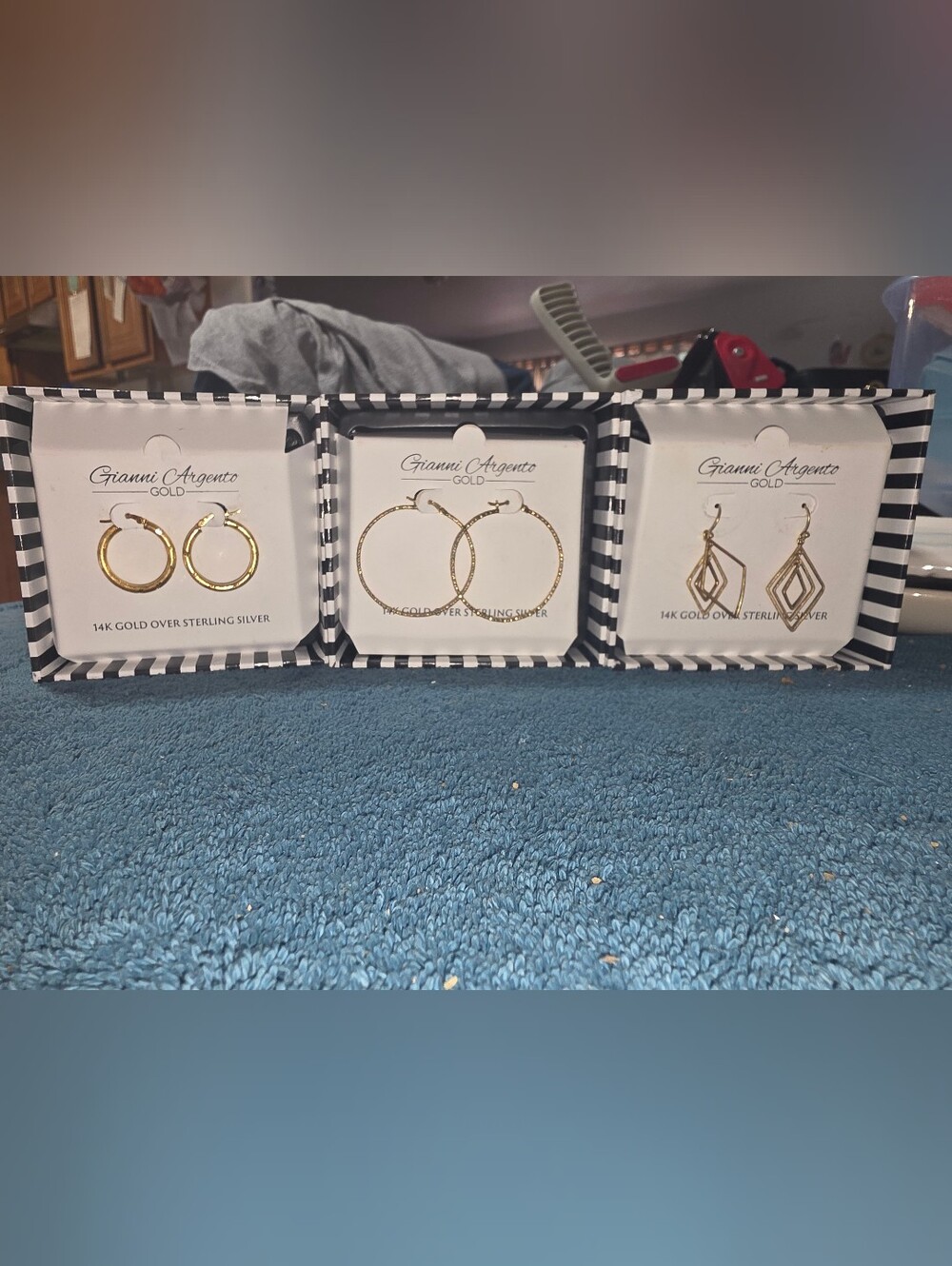 3- Pair Gianni Argento 14k Over Sterling Earrings